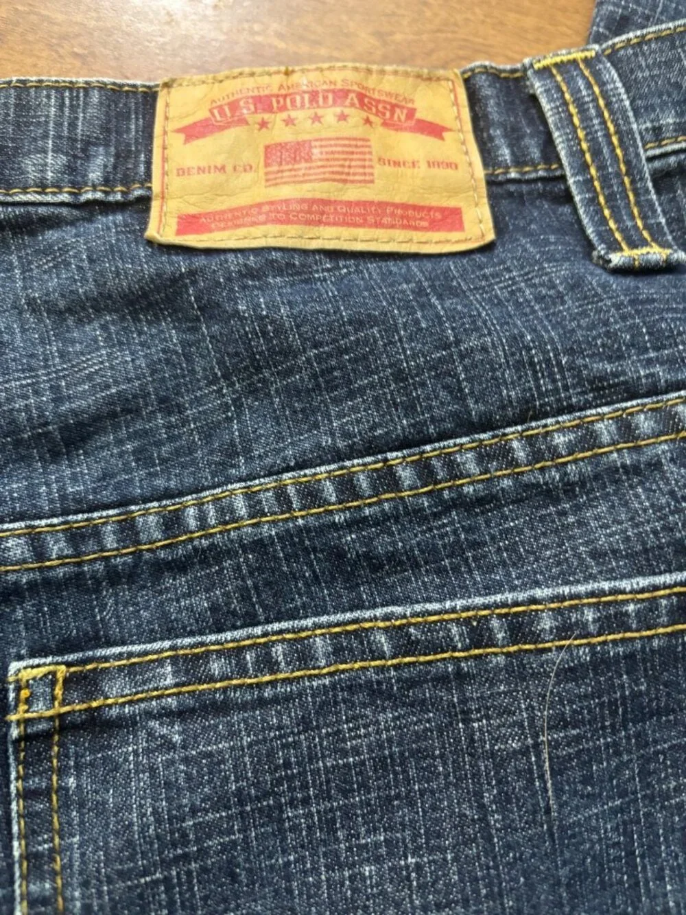 U.S. Polo Assn. Mens Straight Fit Denim Jeans W36 L32 Blue Cotton Blend